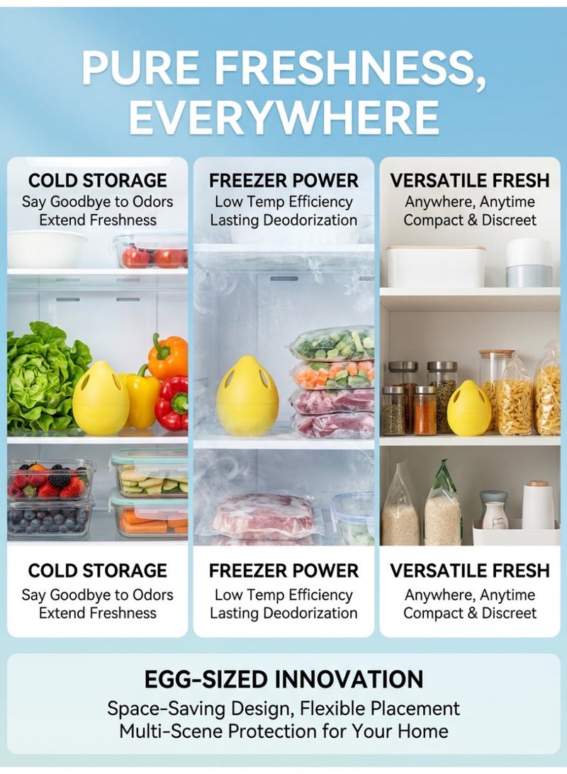 موقف حياة السيدة بيضة إزالة الروائح للثلاجة بشكل الليمون – عبوة 3 قطع | مزيل روائح طبيعي | يدوم 30–45 يومًا للقطعة | مناسب للثلاجة والفريزر - Image 4